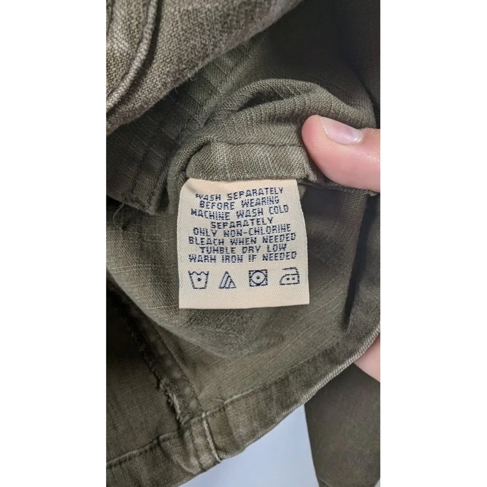 Y2K Faded Glory Jacket Womens Size 14 Studded Embroidered Military Utility Cargo